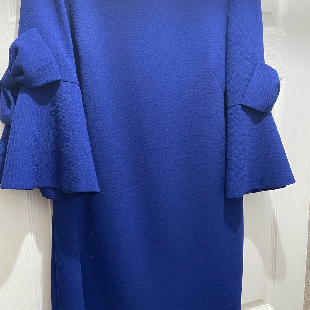 Eliza J Elegant Blue Cocktail Dress with Bell Sleeves
